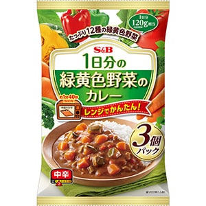 １日分の緑黄色野菜のカレー３個パック　中辛540g