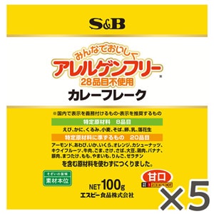 アレルゲンフリー（２８品目不使用）カレーフレーク100g×５個