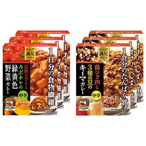 食物繊維・たんぱく質が摂れるレトルトカレー各3個６食セット