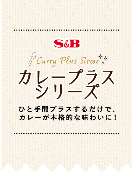 ひと手間プラスするだけでカレーが本格的な味わいに！カレープラスシリーズ