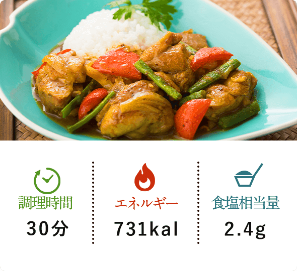 調理時間30分 エネルギー731kal 食塩相当量2.4g