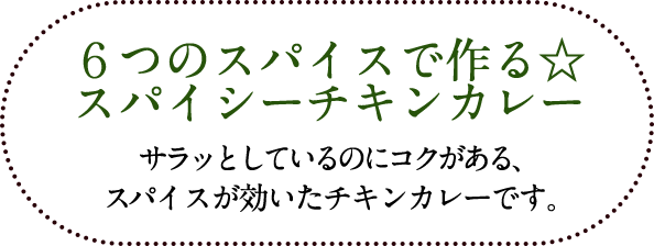 6つのスパイスで作るスパイシーチキンカレー