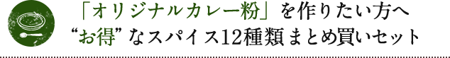 「オリジナルカレー粉」を作りたい方へ お得なスパイス12種類まとめ買いセット