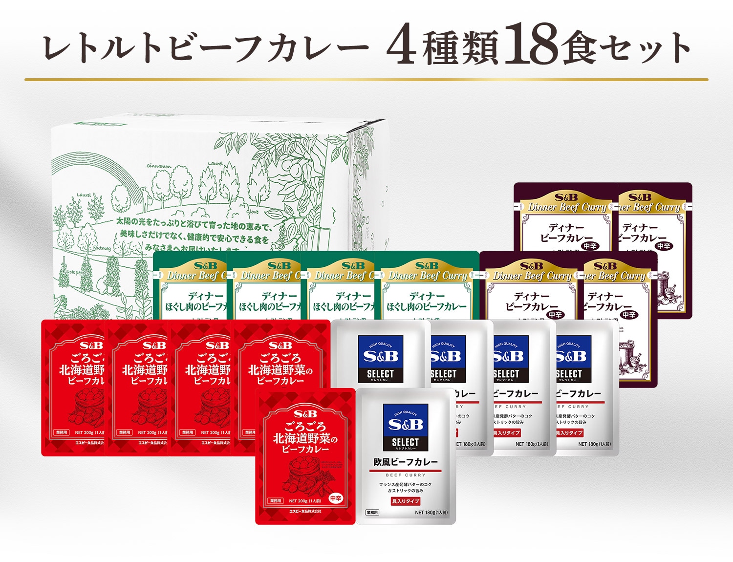 業務用レトルトカレー4種類18個セット