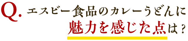 Q.エスビー食品のカレーうどんに魅力を感じた点は？