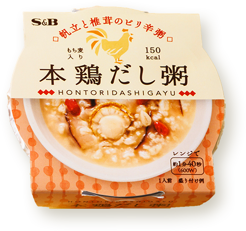 帆立と椎茸のピリ辛粥