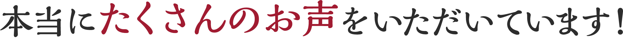 本当にたくさんのお声をいただいています！