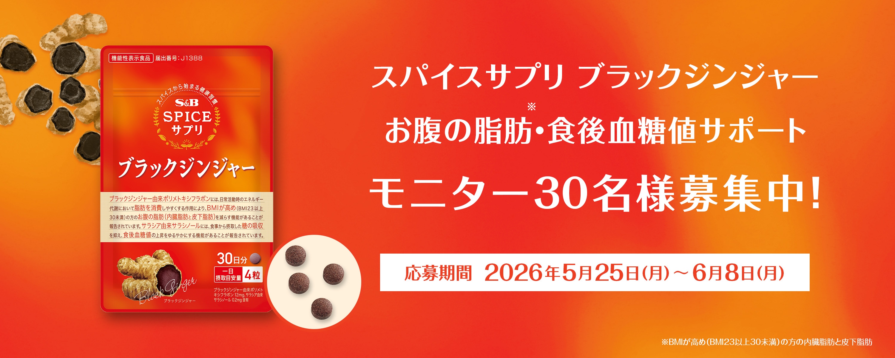 スパイスサプリブラックジンジャー モニターキャンペーン