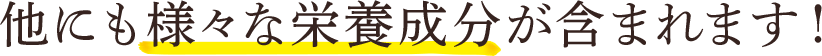 他にも様々な栄養成分が含まれます！