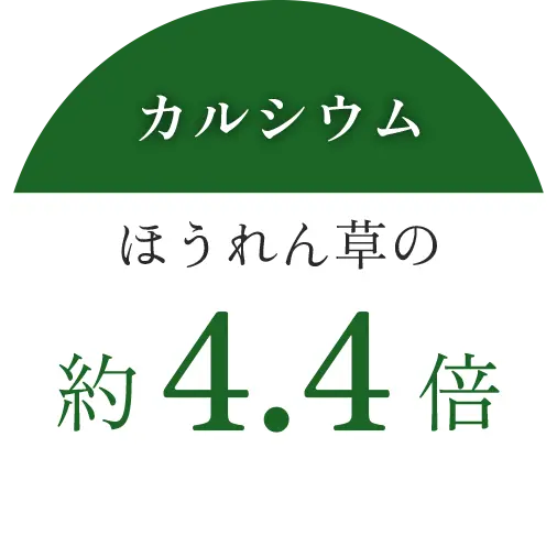 ほうれん草の約4.4倍のカルシウム