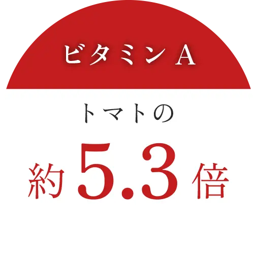 トマトの約5.3倍のビタミンA