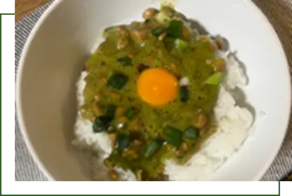 グリーン納豆卵かけご飯