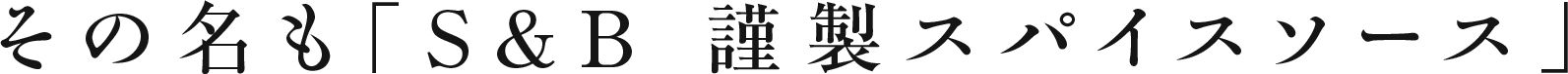 その名も「S&B 謹製スパイスソース」